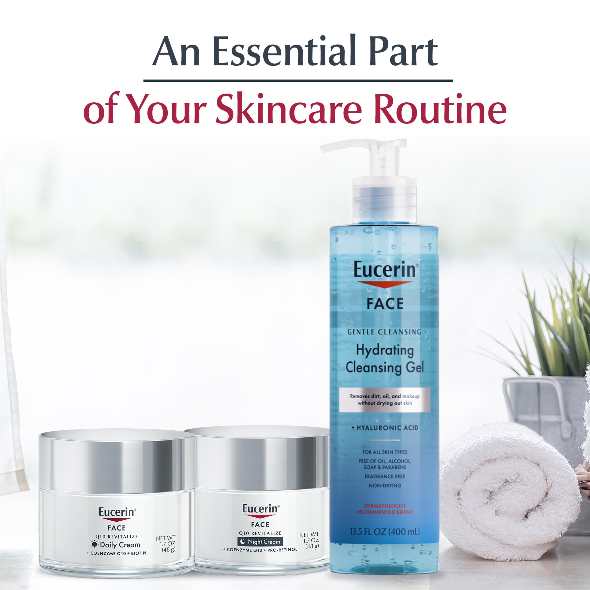 Eucerin Q10 Anti-Wrinkle Night Cream + Pro-Retinol, Facial Cream for Sensitive Skin, 1.7 Oz Jar