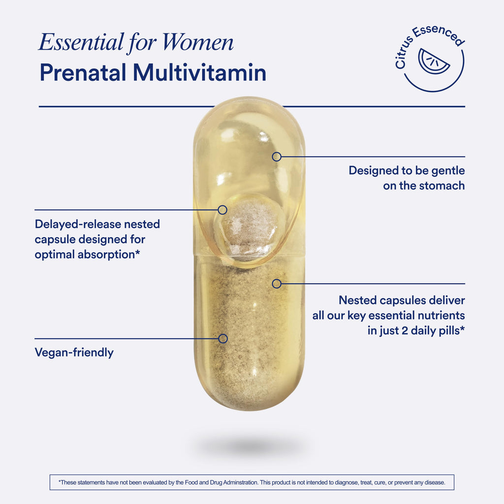 Ritual Women's Prenatal Multivitamins - 60 Capsules - 30 Servings | Clinical-Backed - Key Essential Vitamins and Minerals to Support Mom and Baby During Pregnancy* - Choline - Vegan - Citrus