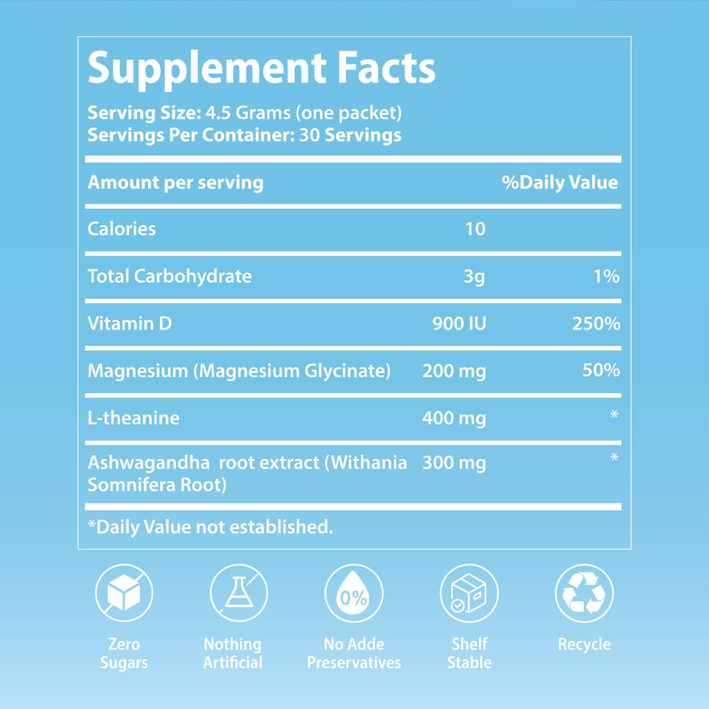 UltraCalm Super Cortisol Drink Mix - Raspberry Lemonade (2 x 30 Packets) | with Ashwagandha, Magnesium Glycinate & L-Theanine Supplement - Sleep and Relaxation Support