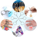 120PCS Keychain Making Supplies, 60PCS Key Chain Rings with Chain and 60PCS Jump Rings, Keychains Bulk Rings Making Kit for Crafts