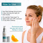 Sun Coast Sciences - Total Package Serum - Vitamin C Serum with Hyaluronic Acid & Peptides for Face - Hydrating Anti Aging Face Serum for Smoother, Firmer Looking Skin - 1 Fl Oz (Pack of 1)