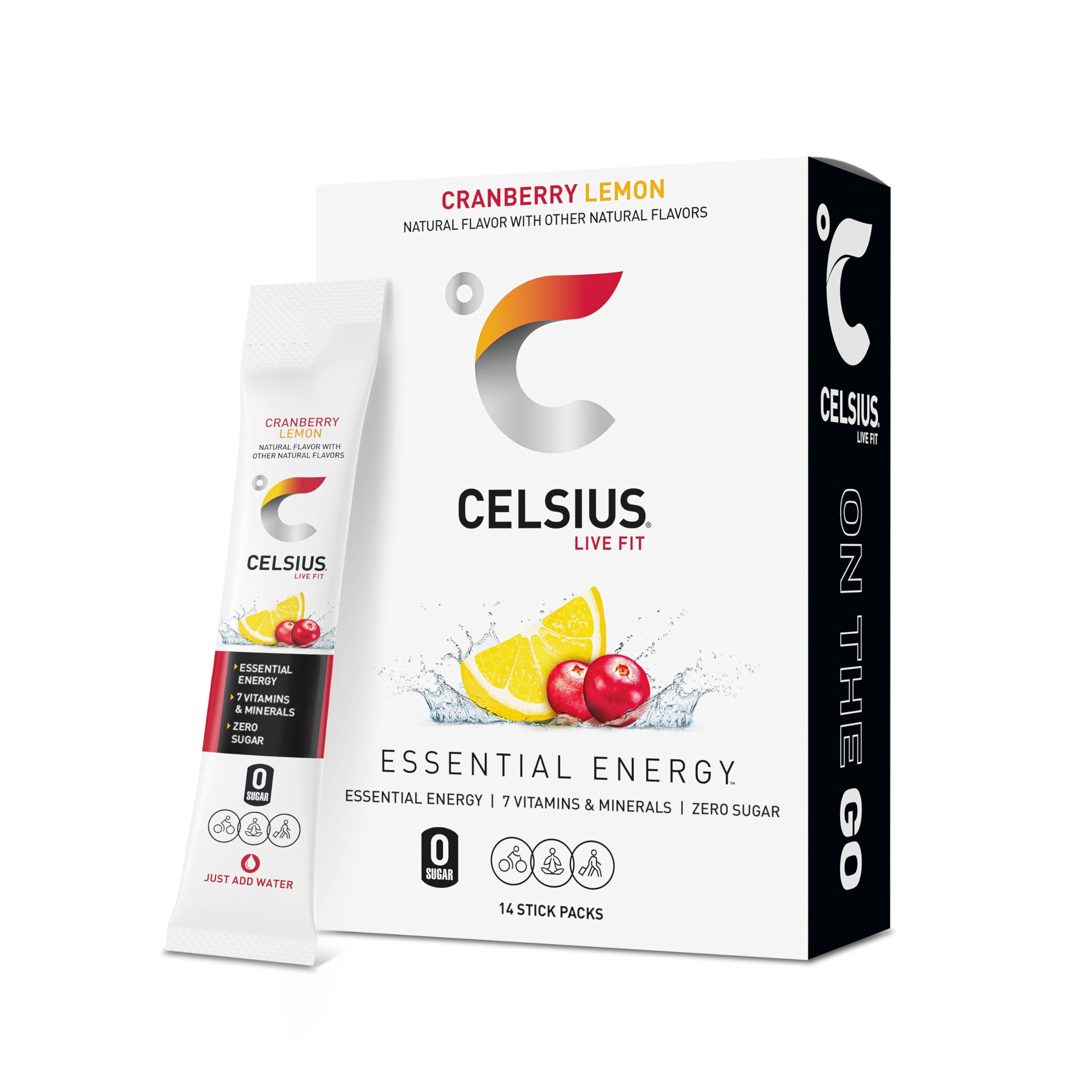 Buy now CELSIUS On The Go Strawberry Mango, Sugar Free Energy Drink Mix (14 Sticks per Pack) Cranberry Lemon 2.7 Ounce (Pack of 1) at indiglob india