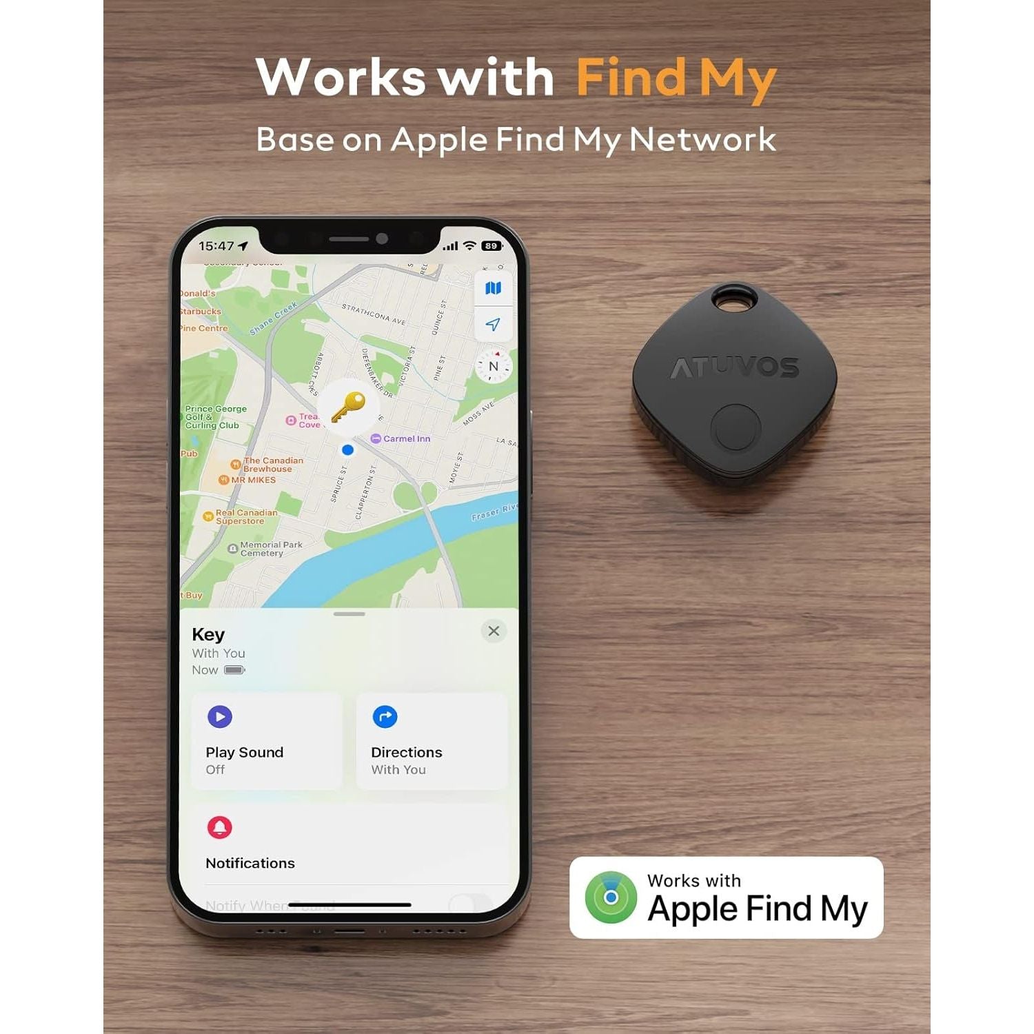 Buy now ATUVOS Air Tracker Tags-2 Pack, Bluetooth Luggage Tracker Works with Apple Find My APP (iOS Only, Not for Android), Keys Finder and Item Locator for Luggage, Backpack, Suitcases, Replaceable Battery at indiglob india