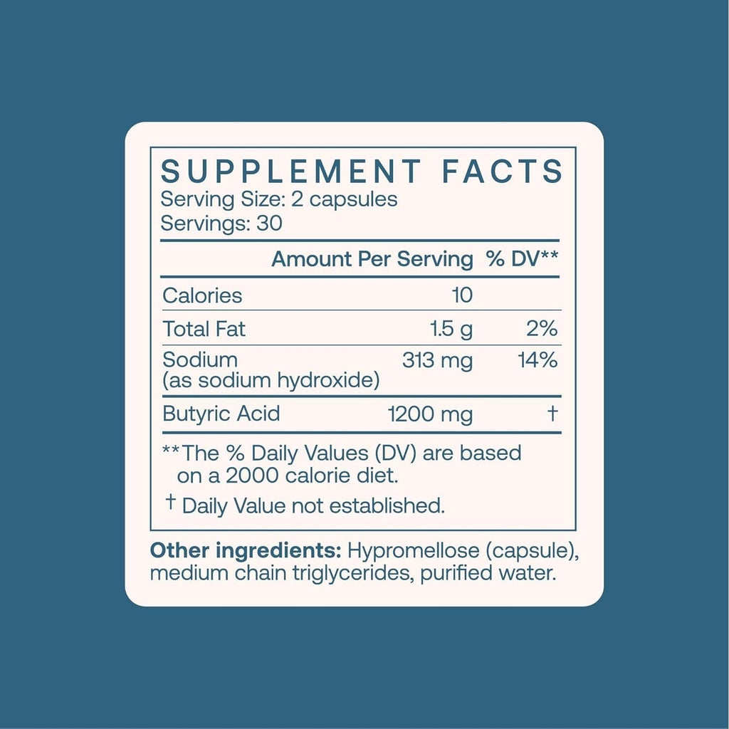 Buy now BodyBio Butyrate - Postbiotic for Gut Health, Digestive Support, Bloat, Gas & Constipation Relief, Leaky Gut Repair - Sodium + Butyric Acid Supplement for GI Wellness at indiglob india