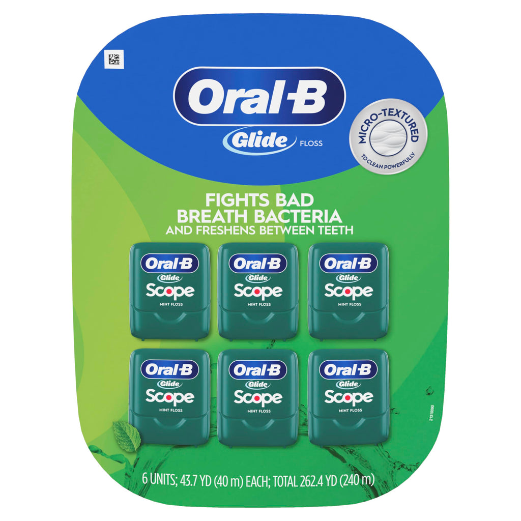 Buy now Oral-B Glide Dental Floss, Scope Mint Flavor, 40 m, Pack of 6 at indiglob india