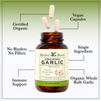 Herbal Roots Organic Whole Bulb Garlic Pills - Potent Extra Strength Immune Support - USDA Certified Organic - 60 Vegan Capsules