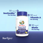 MaryRuth's Daily Hair Formula Gummies | with 500 mg SesZenBio + 2,500 mcg Biotin | Thicker, Denser Hair for Women | Vitamins A & C | Hair, Skin, & Nail Health | Collagen Production | 60 ct