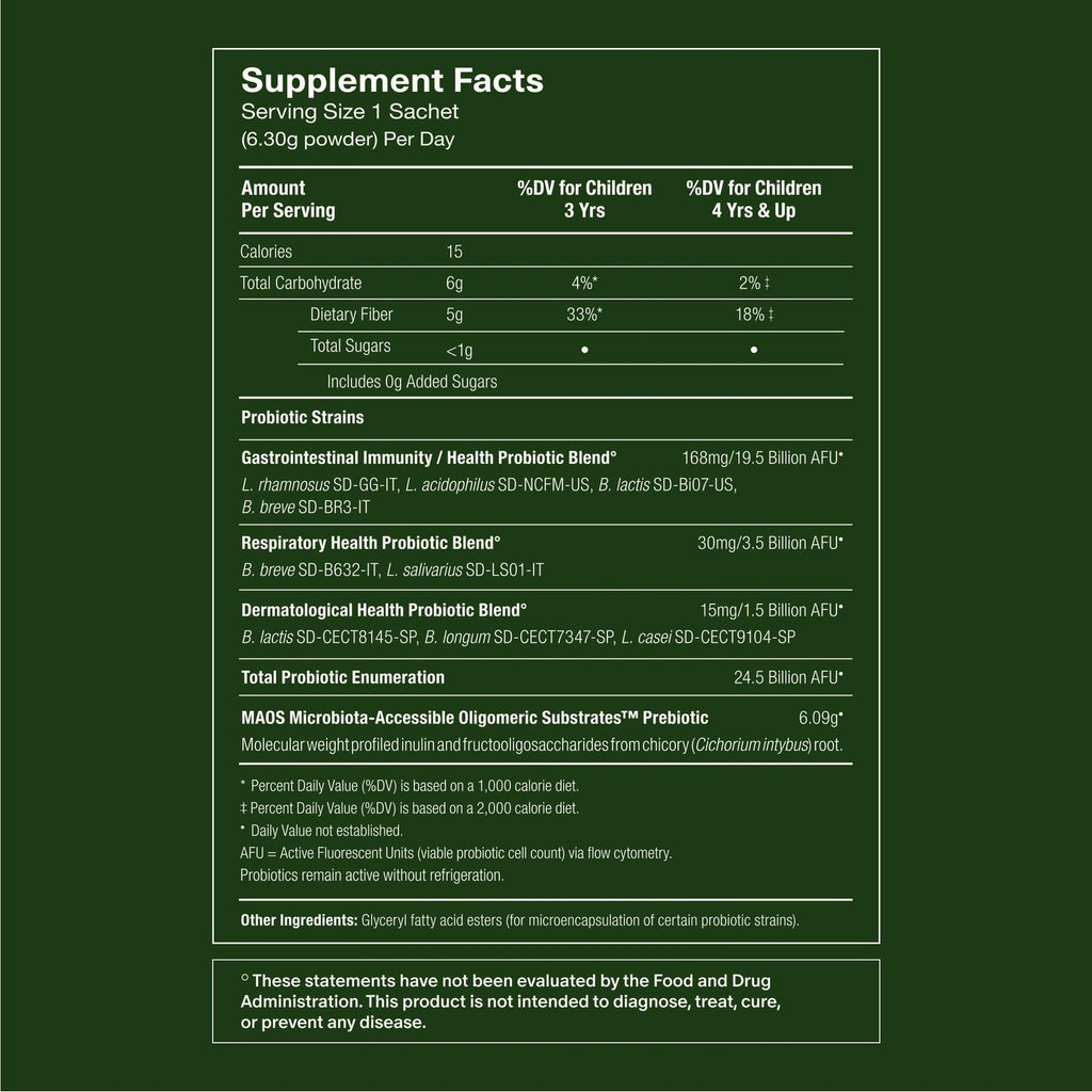 Seed PDS-08 Pediatric Daily Synbiotic - Probiotic + Prebiotic - 30 Days | Fiber-Based Probiotic + Prebiotic for Kids Ages 3-17 - Digestive & Gut Health - Occasional Constipation Relief