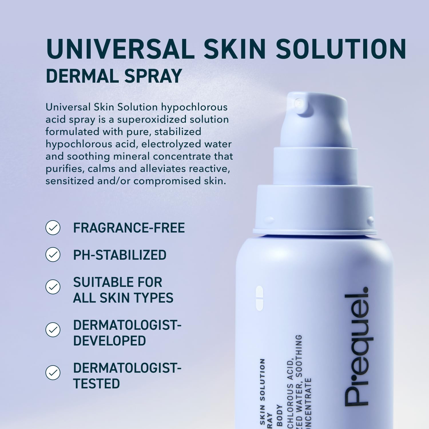 Prequel Skin Hypochlorous Acid Spray - HOCL Facial Mist Minerals 4oz | Hypochlorous Acid HOCL Spray With Minerals And Electrolyzed Water, pH Stabilized Facial Mist For Skin Care Routine Support