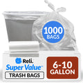 Reli. 6-10 Gallon Trash Bags | 1000 Bags | Clear