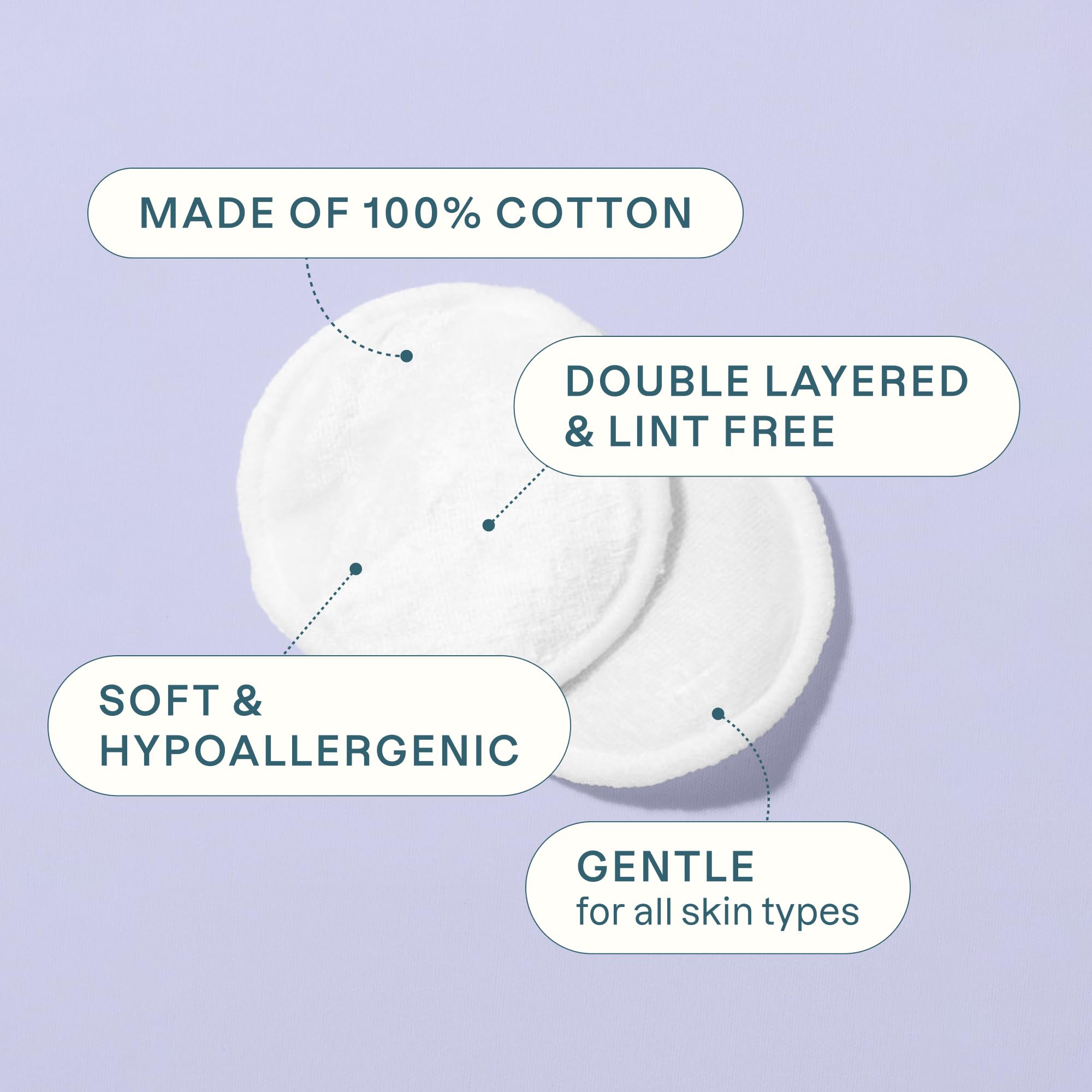 Cliganic Organic Cotton Rounds (300 Count) Makeup Remover Pads, Hypoallergenic, Lint-Free | 100% Pure Cotton