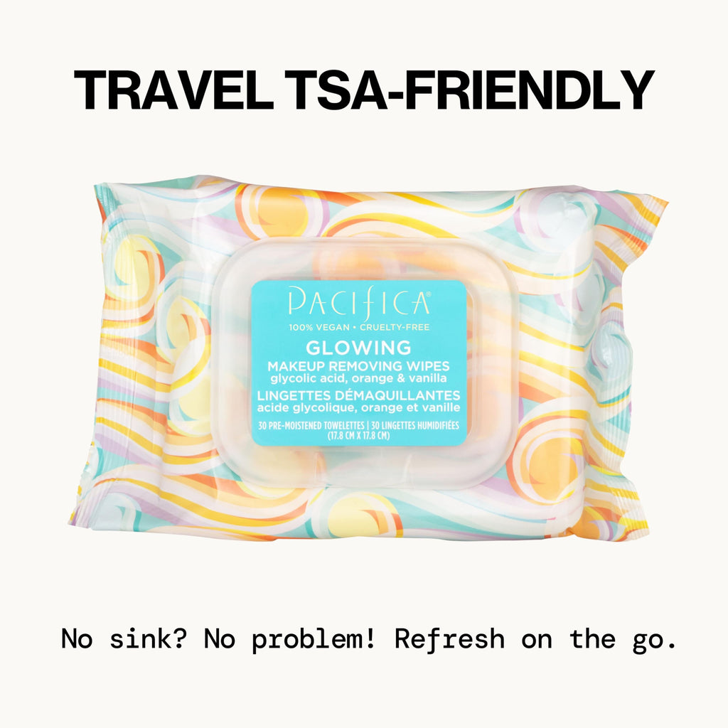 Buy now Pacifica Glowing Makeup Remover Wipes – With Glycolic Acid for AHA Exfoliating and Facial Cleansing – No Rinse Face Cleaning Towelettes – Dermatologist Tested, Vegan & Cruelty-Free – 30 Pack at indiglob india