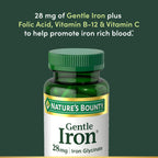 Nature's Bounty Gentle Iron 28 mg Capsules, 90 Count