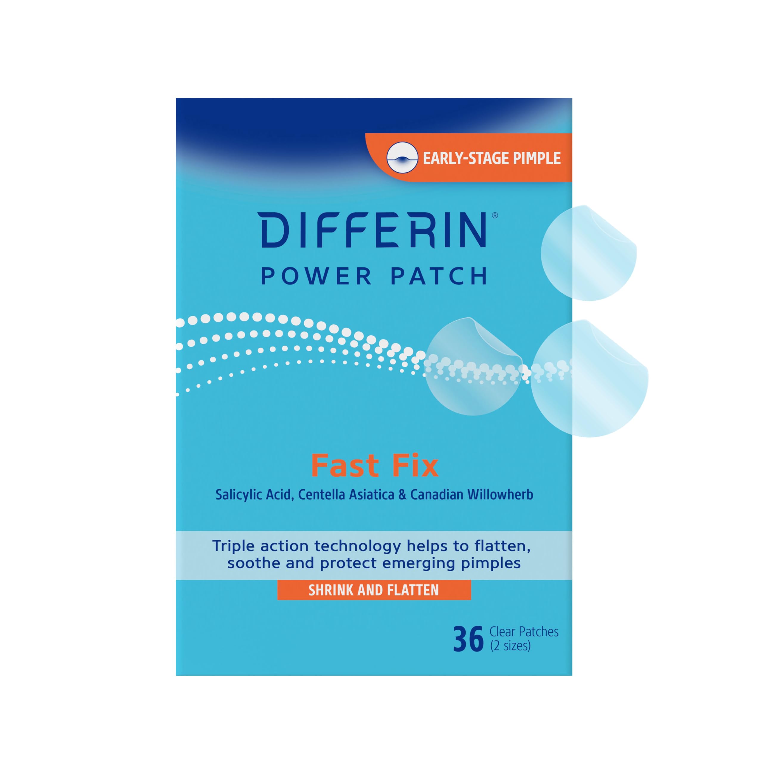 Differin Acne Treatment Pimple Patches, Salicylic Acid & Centella, 36 ct | Hydrocolloid Acne Spot Treatment, Salicylic Acid + Centella, Day & Night, Fast-Acting, Dermatologist Tested, Acne-Prone Skin
