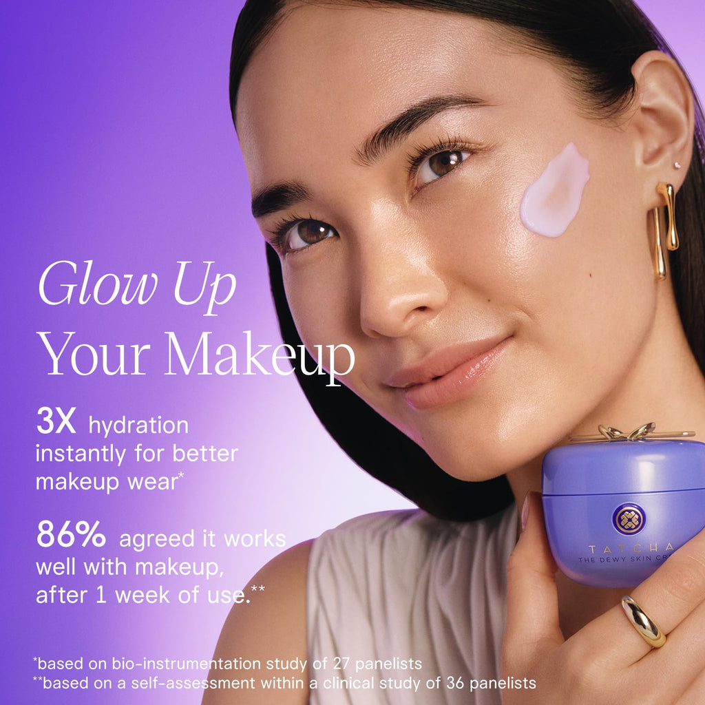 TATCHA The Dewy Skin Cream, Rich Plumping Moisturizer with Hyaluronic Acid | Improves skin barrier, reduces fine lines, plumps, & hydrates dry skin with hyaluronic acid, Hadasei-3, & biomimetic squalane