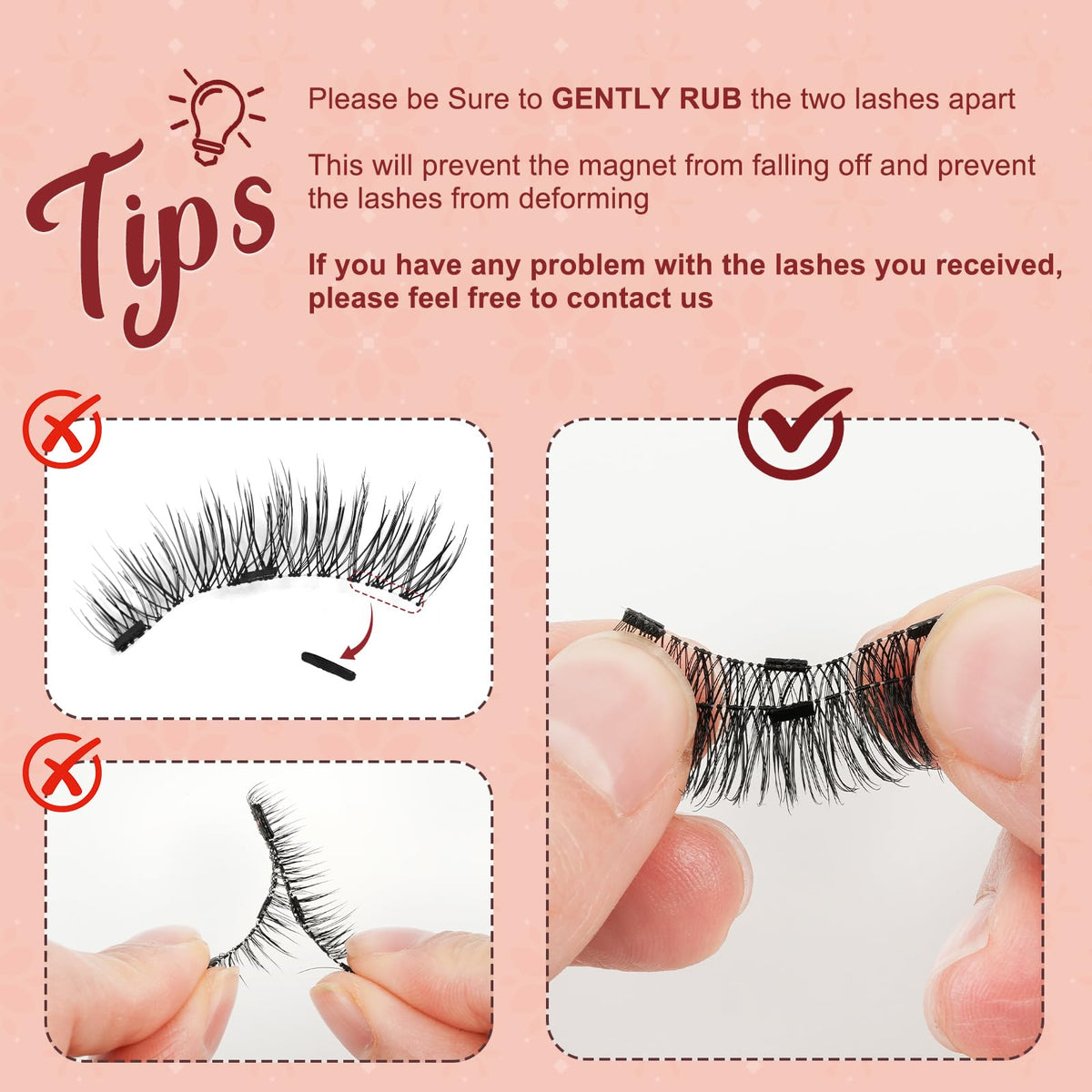 Higu clace Magnetic Eyelashes 4Pairs Magnetic Lashes with Applicator(E)