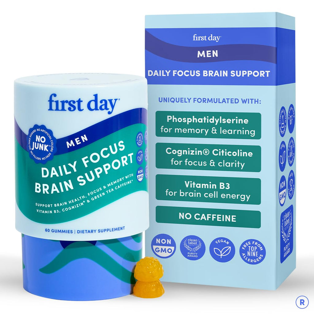 Teen Focus Gummies with Cognizin Citicoline, PS & Vitamin B3 for Ages 13-18 | Brain gummies for teens with Cognizin® citicoline and phosphatidylserine; caffeine-free choline gummies for focus and memory