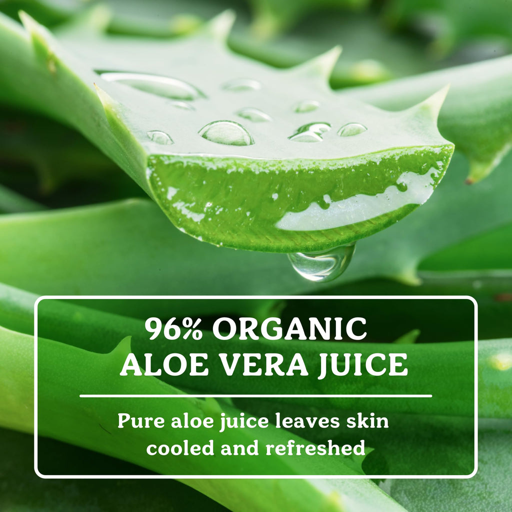 Badger Organic Aloe Vera Gel for Face & Body, 96% Pure Unscented Organic Aloe Gel for Cooling, Soothing, Non-Sticky Sunburn Relief, Vegan, Fair Trade & Hypoallergenic, 4 fl oz, 2-Pack