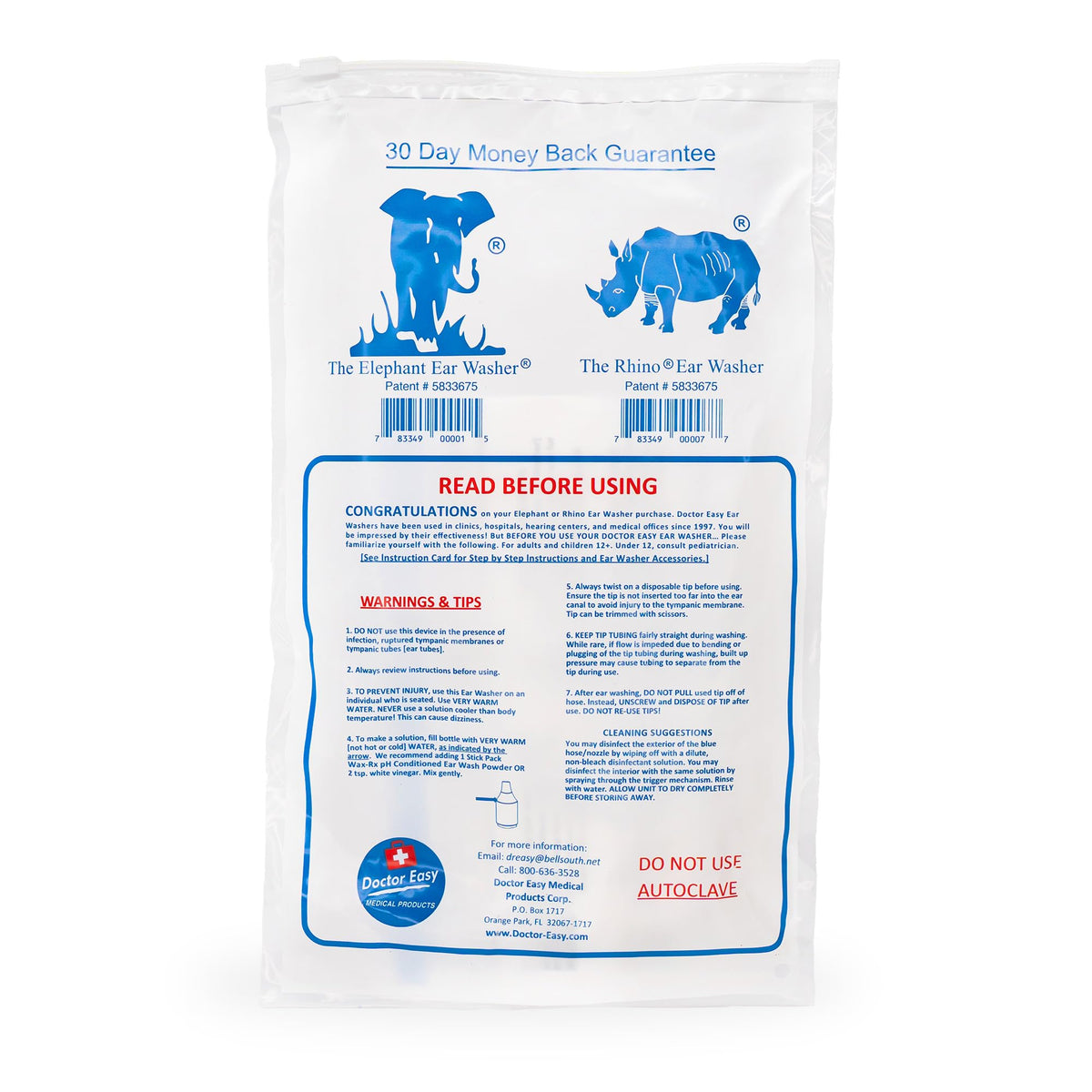 Elephant Ear Washer - Economy- Bottle System by Doctor Easy