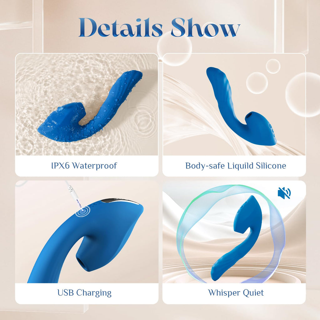 Rabbit Vibrator Sex Toys,All-in-One Thrusting Dildo with Triple Modes