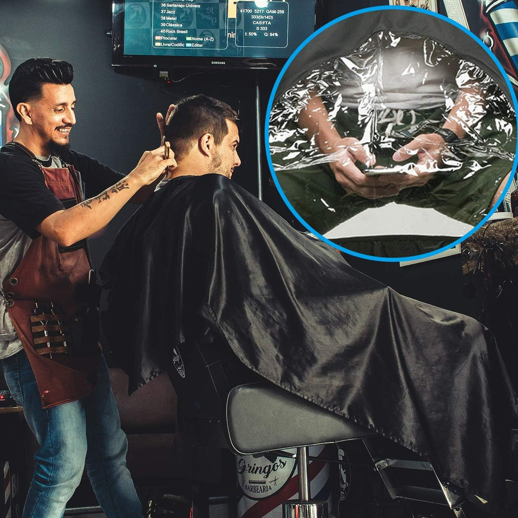 Buy now CM Barber Cape with Clear Window Salon Cape Hair Cutting Cover Hair Drape Waterproof Haircut Apron with Buckle for Barber Shop Salon Stylists Home DIY Hairdressing at indiglob india