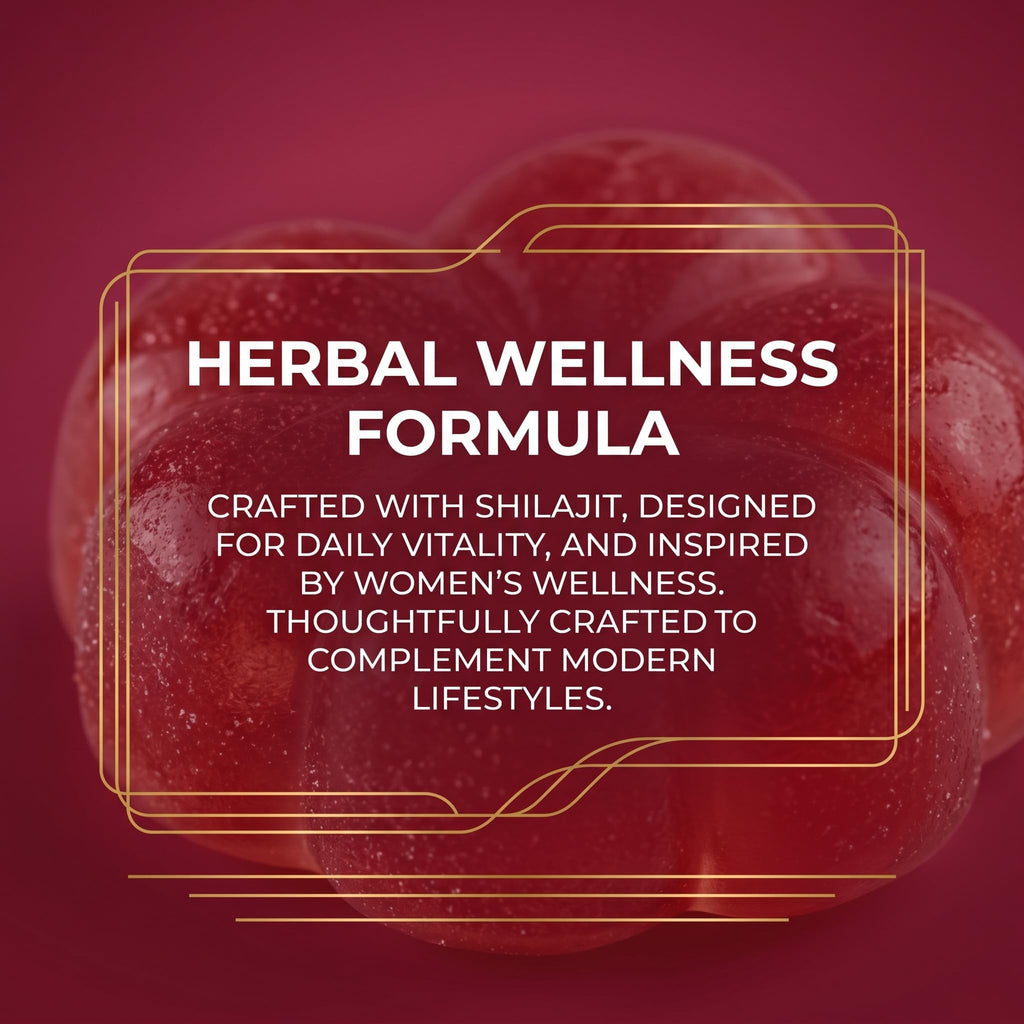 Bloomin Shilajit Gummies for Women - Feminine Wellness Supplement with Natural Energy & Daily Balance, Mixed Berry Flavor, Daily Herbal Gummies for Women - 60 Count