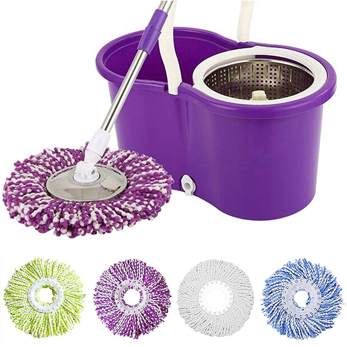 5 Replacement Mop Micro Head Refill for 360° Spin Magic Mop-Microfiber Replacement Mop Head-Round Shape Standard Size