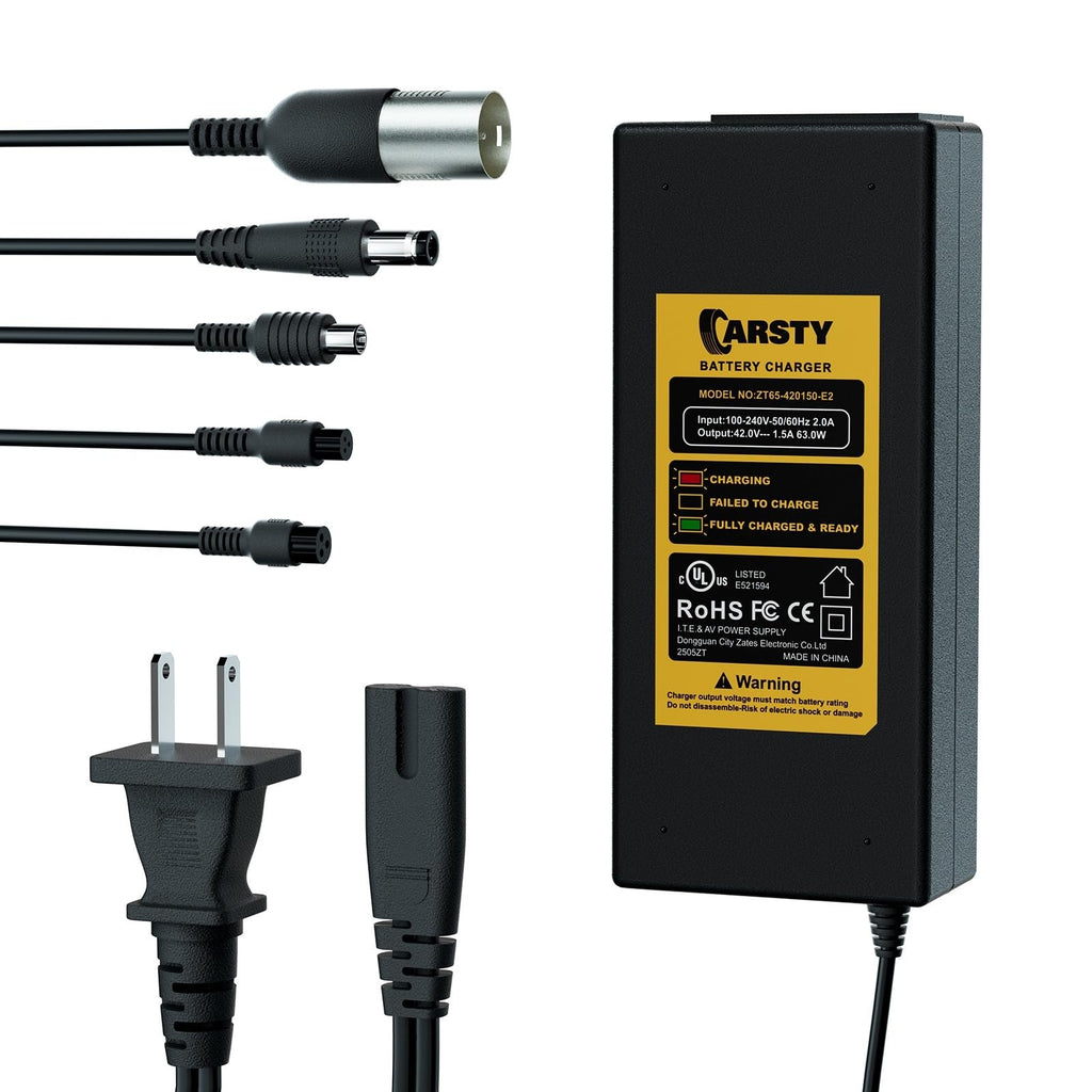 Carsty 42V Hoverboard Charger, Universal 5-in-1 Electric Scooter Charger