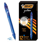Buy now BIC Gelocity Quick Dry Blue Gel Pens, Medium Point (0.7mm), 12-Count Pack, Retractable Gel Pens With Comfortable Full Grip at indiglob india