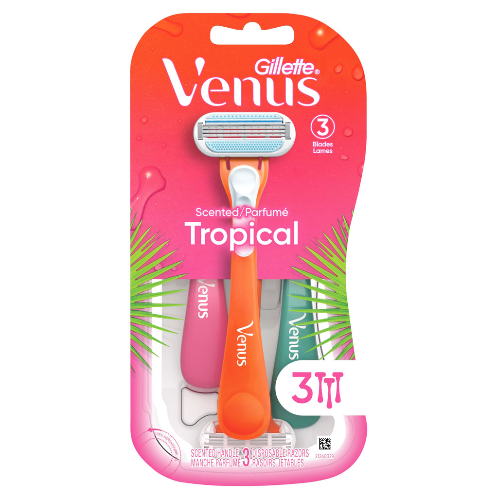 Gillette Venus Tropical Women's Disposable Razor, 3 Count