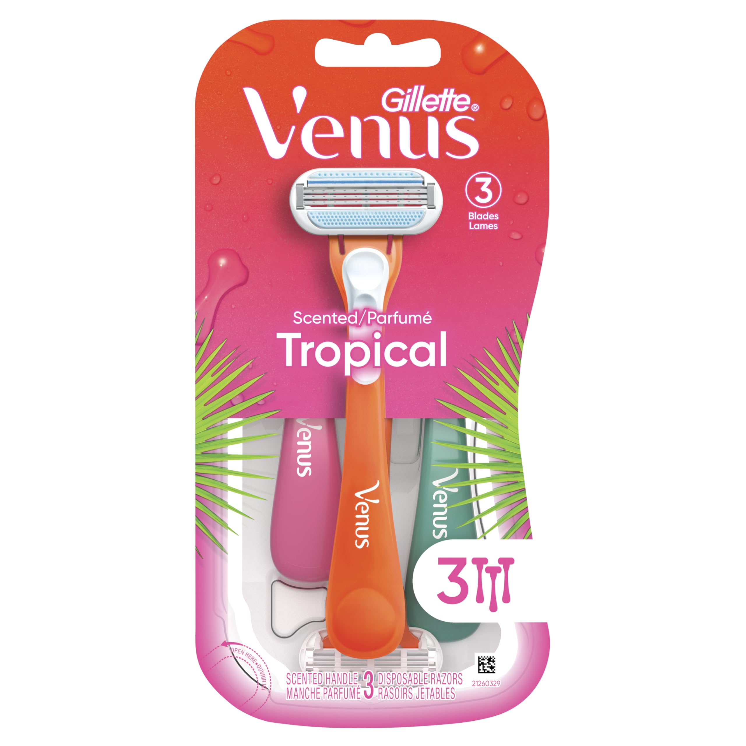 Gillette Venus Tropical Women's Disposable Razor, 3 Count