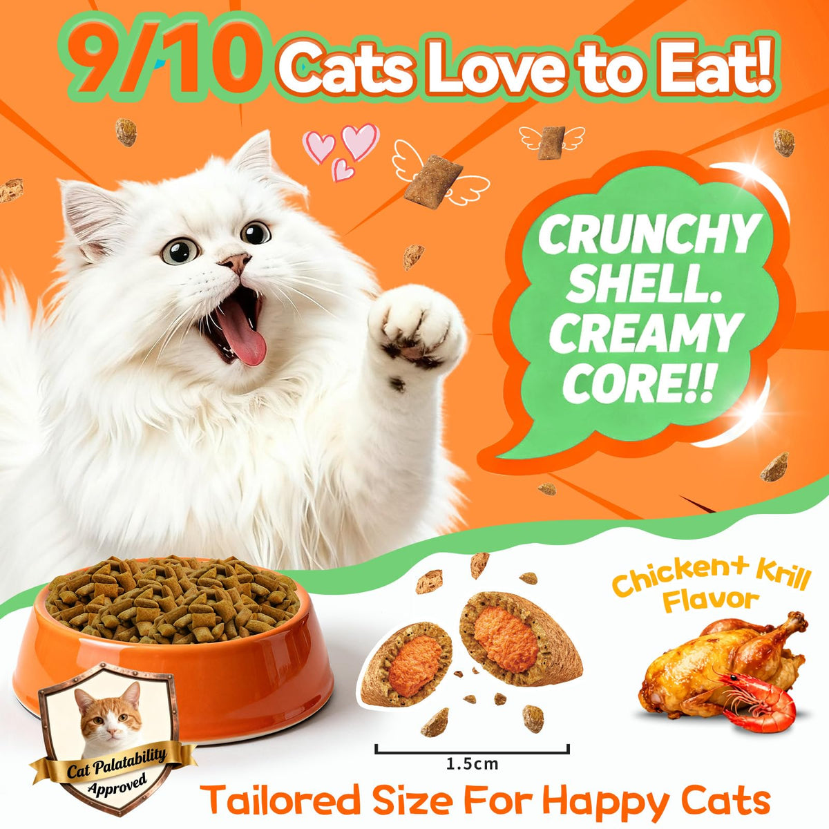 Carmelie Flea and Tick Prevention for Cats Chewables, 500 Crunchy & Creamy