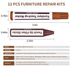 Furniture Repair Kit Wood Markers - Markers and Wax Sticks for Stains, Scratches, Wood Floors, Tables, Desks, Carpenters, Bedposts, Touch Ups, and Cover Ups (25)