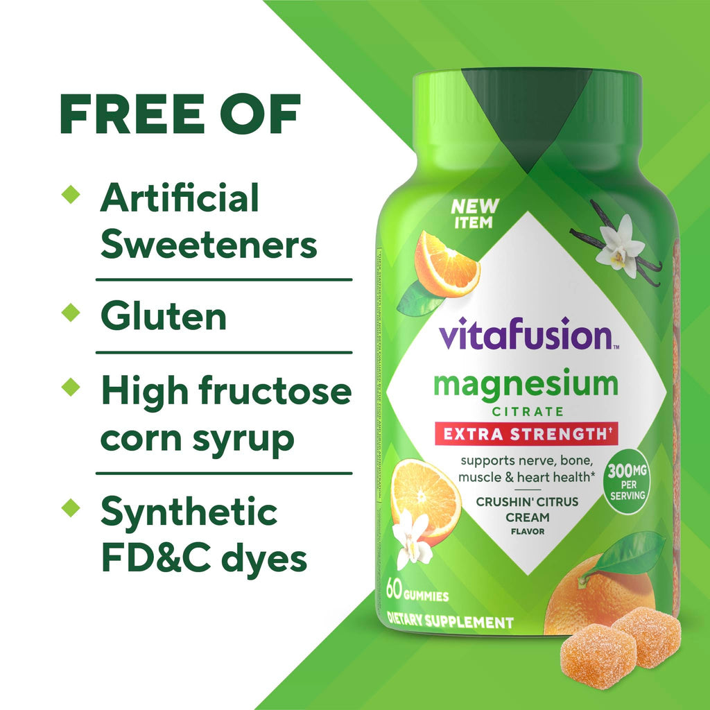 Vitafusion Magnesium Citrate Gummies | Extra Strength 300 mg Per 2 Gummies