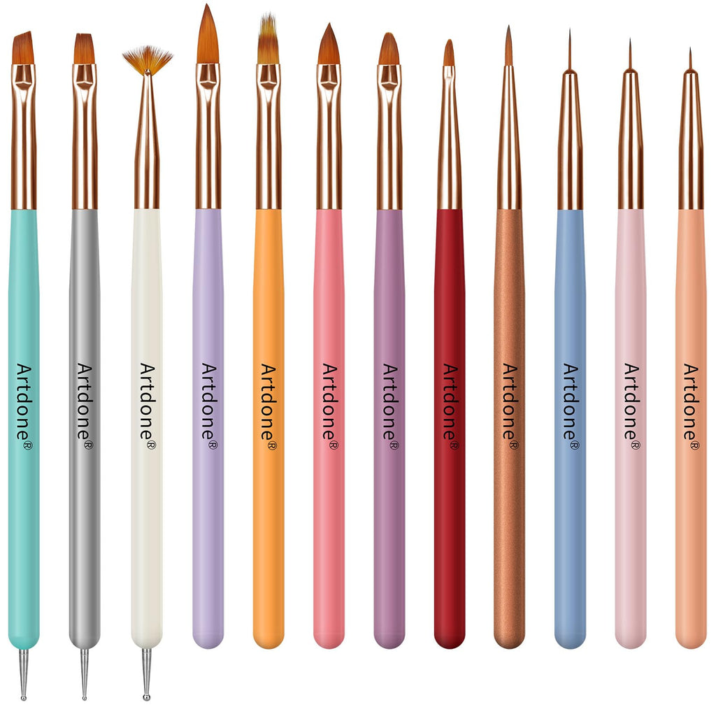 Nail Art Dotting Tools 6PCS Double-ended Brushes Kit Gel Polish | Liner Brushes Design Pen For Nail Drawing And Nail Paint Brushes Small Detail Brushes