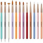 Nail Art Dotting Tools 6PCS Double-ended Brushes Kit Gel Polish | Liner Brushes Design Pen For Nail Drawing And Nail Paint Brushes Small Detail Brushes