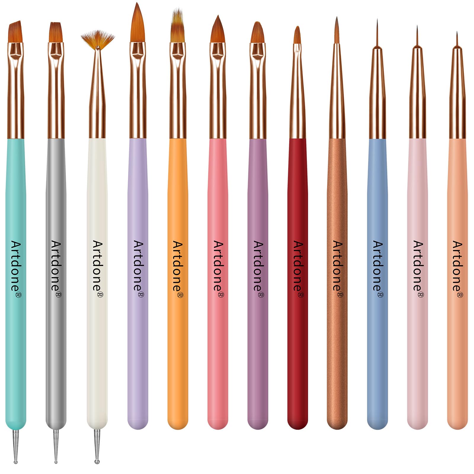 Nail Art Dotting Tools 6PCS Double-ended Brushes Kit Gel Polish | Liner Brushes Design Pen For Nail Drawing And Nail Paint Brushes Small Detail Brushes