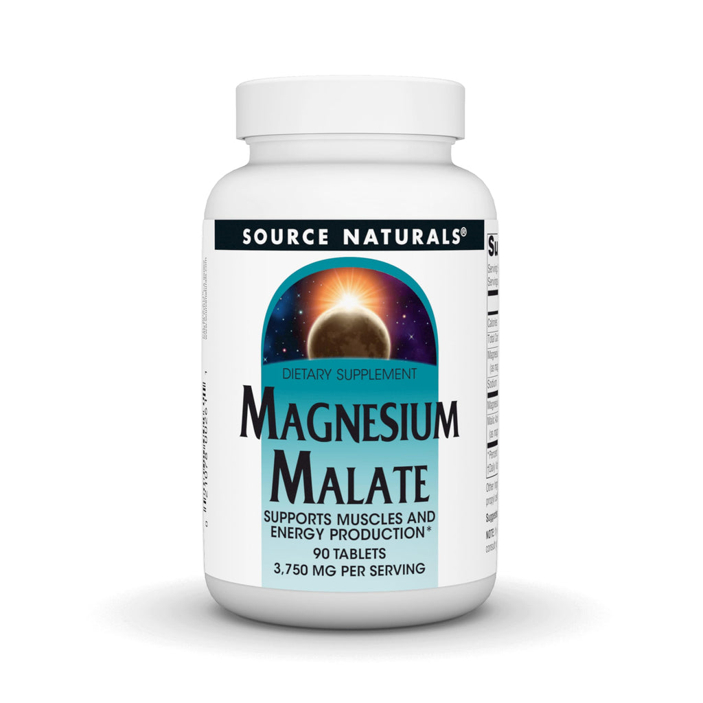 Source Naturals Magnesium Malate, 3750 mg per Serving - 200 Capsules | Support Muscles and Energy Production*