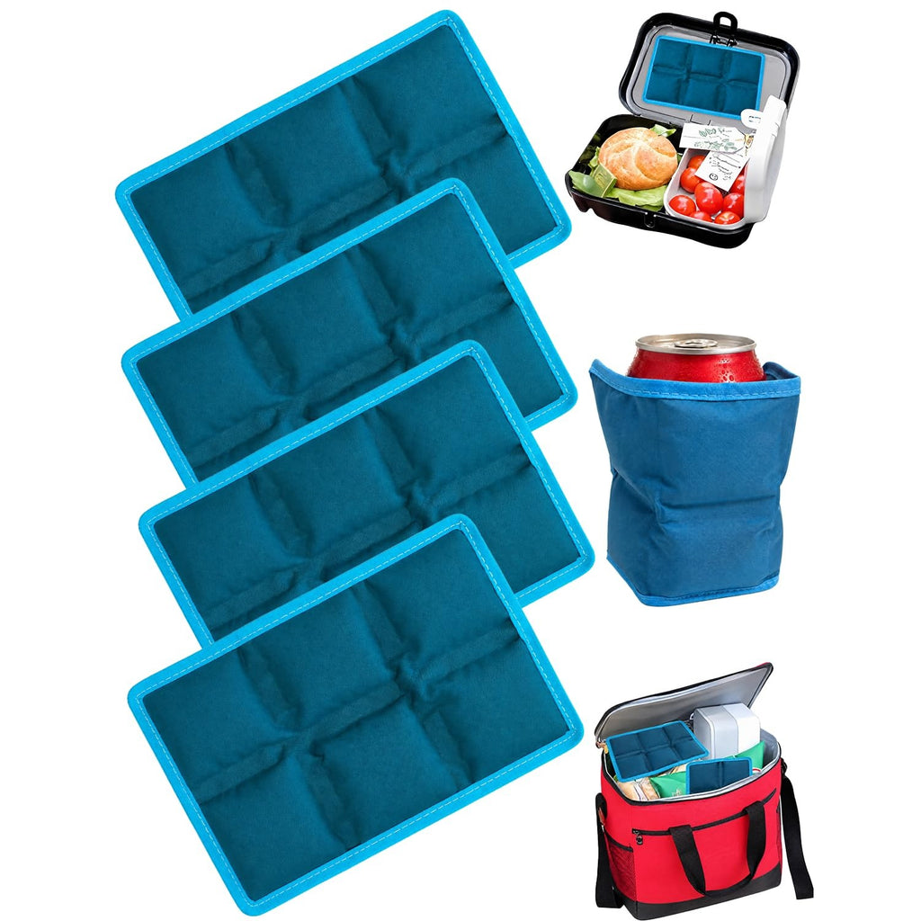 aadsioahd 4 Pack Ice Packs for Lunch Boxes, Slim Reusable Freezer Packs