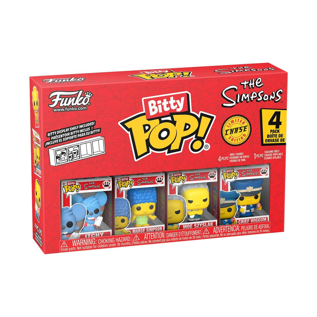 Buy now Funko Pop! Bitty: Simpsons - Itchy, Marge Simpson, Moe Szyslak, and A Surprise Mystery Mini Figure - 0.9 Inch (2.2 Cm) - The Simpsons Collectable - Stackable Display Shelf Included at indiglob india