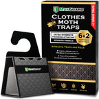 MaxGuard Clothes Moth Traps (6+2 Free Traps) with Extra Strength Pheromones | Non-Toxic Sticky Glue Trap for Closets and Carpet Moths | No Mothballs | Lure, Trap and Kill Case-Bearing Webbing Moths |