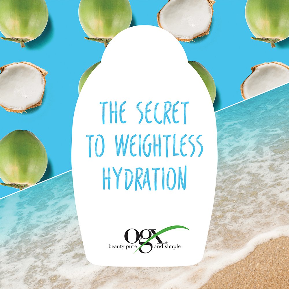 Buy now OGX Weightless Hydration + Coconut Water Shampoo, 13 Ounce Bottle, , Lightweight Hydrating Formula Sulfate-Free Surfactants at indiglob india