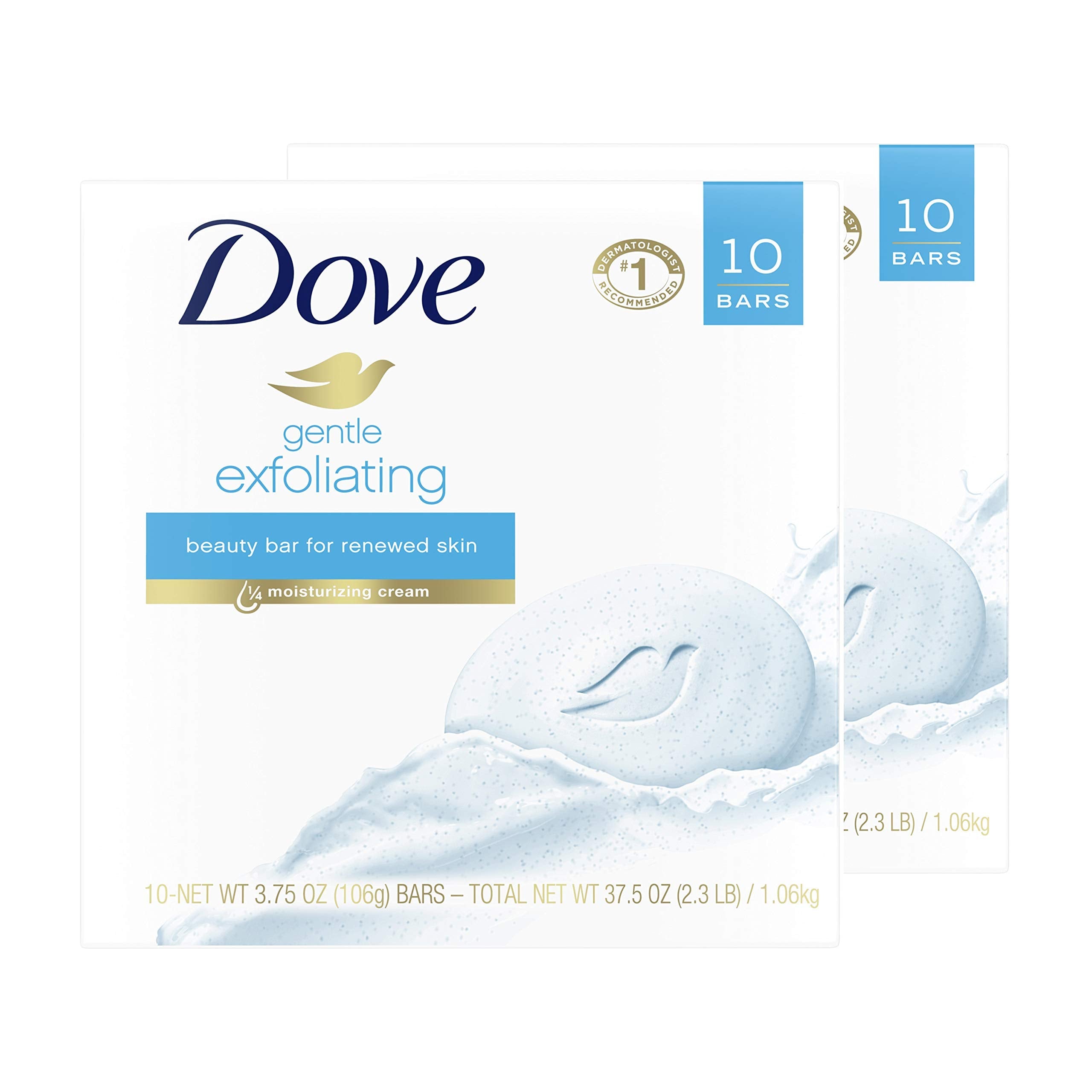 Buy now Dove Beauty Bar for Softer Skin Gentle Exfoliating More Moisturizing Than Bar Soap 3.75 oz 6 Bars at indiglob india