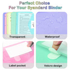 Binder Pocket, 10 Pack Super Heavyweight Plastic Folders for 3 Ring Binder, Folders with Pockets Side Loading, Binder Pouch with Label Expandable, Letter Size, Pastel Colors