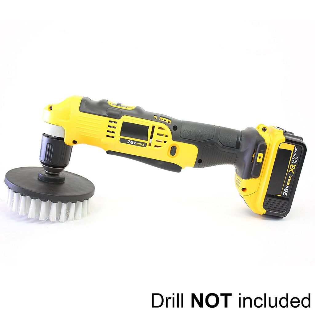 Drill Brush 5 inch Soft Bristle White Quick Change Shaft