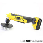 Drill Brush 5 inch Soft Bristle White Quick Change Shaft
