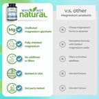 Why Not Natural Magnesium Glycinate 500 mg Capsules Supplement - Vegan, No Filler - Supports Sleep and Relaxation
