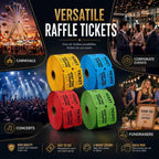 XXINMOH 4000 Pairs Double Raffle Tickets – 4 Assorted Colors (Pink, Blue, Red, Purple) – 1000 Pairs per Roll for Carnival, Fundraiser, Party, Event, Classroom, Lottery Drawing Prize Tickets for Raffle