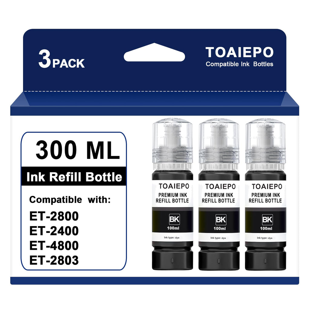Black Ink Refill Bottles Replacement for T522 Black Ink
