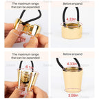 Buy now AUEAR, Brushed Metal Expandable Hair Cuff Ponytail Holder Elastic Tie for Women Girls Thick Rings Set (3 Pcs, Style 3) at indiglob india